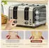 HomCom Wasserkocher- und Toaster-Set 7 Bräunungsstufen 1,7 L Kunststoff Edelstahl