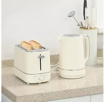 HomCom Wasserkocher Toaster Set -Set mit 1,7L Wasserkocher 2 Scheiben Toaster