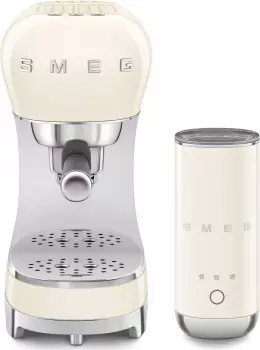 Smeg ECF12 Espressomaschine mit Milchaufsch&auml;umer, creme (ECF12CREU)