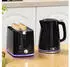 HomCom Wasserkocher Toaster Set Edelstahl 1,7L Wasserkocher 2 Scheiben Schwarz