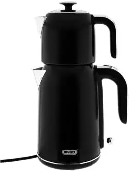 Mulex Tee Express 2-in-1 Wasserkocher mit Teekanne 2200W, 1,7L + 1L, schwarz (MX-290117)