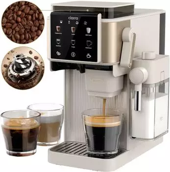 CIARRA CBSACM-D6 Siebtr&auml;germaschine mit Mahlwerk & Milchaufsch&auml;umer, 15Bar (CBSACM-D6)
