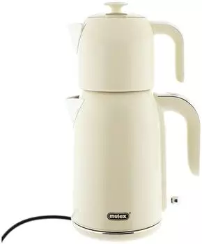 Mulex Tee Express 2-in-1 Wasserkocher mit Teekanne 2200W, 1,7L + 1L, beige (MX-290118)