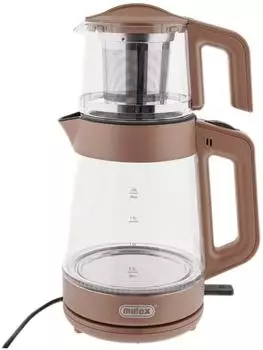 Mulex Tee Express 2-in-1 Teekocher & Wasserkocher aus Glas, 1L + 2L, kupfer (MX-042)