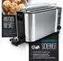 Arendo Frühstücks-Set Retro Wasserkocher 1,7l & 4-Scheiben-Langschlitztoaster 2200W, silber (307429)