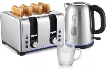 HomCom Wasserkocher und Toaster Set mit Schnellkoch-Wasserkocher