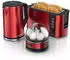 Arendo Set Wasserkocher 1,5L Toaster 4 Scheiben Eierkocher 1-7 Eier 400W Rot
