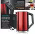 Arendo Set Wasserkocher 1,5L Toaster 4 Scheiben Eierkocher 1-7 Eier 400W Rot