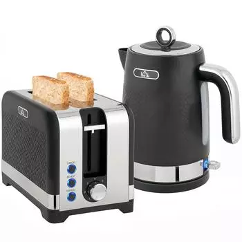 HomCom Fr&uuml;hst&uuml;cksset 2200W Wasserkocher Toaster 1,7L