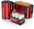 Arendo Set Wasserkocher 1,5L Toaster 4 Scheiben Eierkocher 1-6 Eier 400W Rot