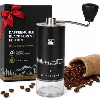 FIXLINE 21cm Kaffeemühle manuell Black Forest Edition