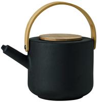 Stelton x-630, Stelton - Theo Teekanne ohne Sieb 1,25 l, schwarz Steinzeug; Bambus,
