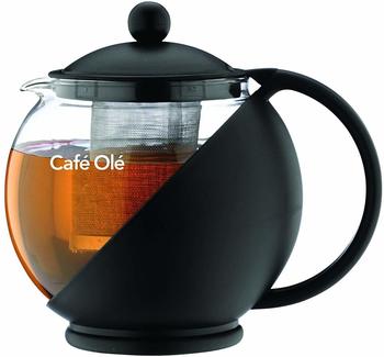 Café Ole Teekanne aus Glas - Teebereiter mit Filtereinsatz 1,25 Liter