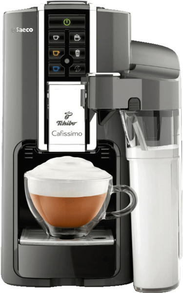 Tchibo CAFISSIMO 498395 Saeco Cafissimo Latte Argento + 60 Kapseln (Espresso, Tee, Filterkaffee, Caffè Crema) Kapselmaschine Silber