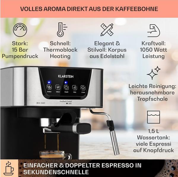 Technik & Handhabung Klarstein Arabica Espressomaschine Edelstahl