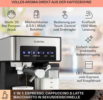 Klarstein Arabica Comfort silbergrau – Die Klarstein Arabica Comfort silbergrau: Ihr neuer Kaffeevollautomat