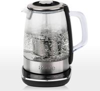 H.Koenig Teemaschine TI600, 2200 Watt, 1,5 Liter, aus Edelstahl & Glas, absenkbares