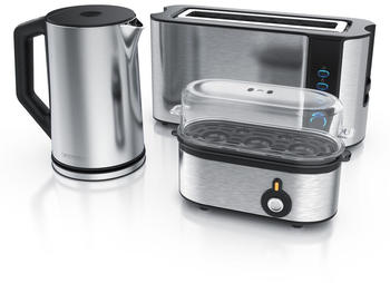 Arendo Frühstücks-Set in silber - Wasserkocher / Toaster