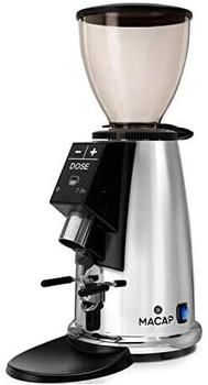 Macap M2E Domus Espressomühle mit Display Chrom transparenter Bohnenbehälter Kaffeemühle