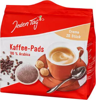 Jeden Tag Kaffee-Pads, Crema, 20 Pads