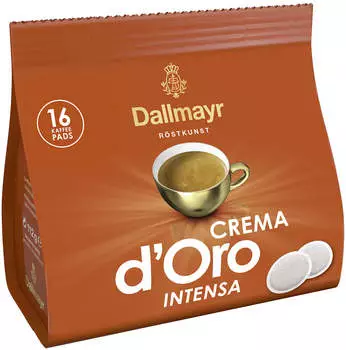 Dallmayr Crema d'Oro intensa Pads (16 Port.) – Perfekte Röstung für ein würziges Aroma