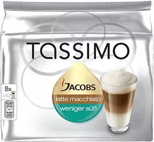 Tassimo Jacobs Latte Macchiato weniger s&uuml;&szlig; T-Disc (8 Port.)