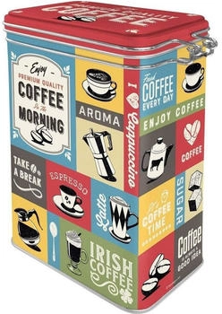 Nostalgic Art Nostalgic-Art Kaffeedose Coffee Collage aus Metall 1,3 Liter mit Motiv eckig luftdicht