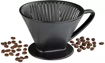 Cilio Kaffeefilter Matt Schwarz Permanentfilter Porzellanfilter Größe 4 (106190)