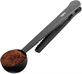 GEFU Kaffeemaß CLIPPO Kaffeelöffel mit integrierter Zange Edelstahl 7g schwarz matt (16202)