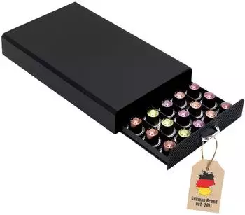 Intirilife praktische Plastik Aufbewahrungsschublade f&uuml;r Kaffeekapseln in Schwarz Kompatibel mit Nespresso Kapseln Schublade Schubfach (IL-100584)