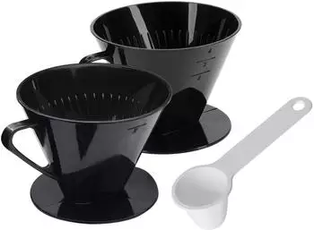 Westmark 2 Kaffeefilter Gr. 2 und Gr. 4 + Kaffee-Dosierlöffel Schwarz/Weiß 244422E7