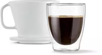 Tchibo Handaufguss Filtergröße 101 Kaffeefilter Handfilter Spülmaschinengeeignet Keramik Weiß (392498)
