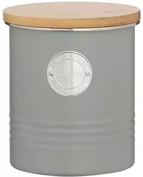 Typhoon Kaffeedose Living Collection Coffee aus Metall luftdicht pastellgrau rund 1 Liter