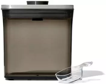 OXO Kaffeedose Steel Pop luftdicht braun mit L&ouml;ffel eckig 1,6 Liter (3119200)