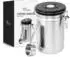 Joeji's Kitchen kaffeedose luftdicht kaffeebohnen Edelstahl aromadicht Löffel 1.8L