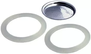 GEFU 2 Dichtungsringe/ 1 Filter f&uuml;r 16080 zu Art.-Nr. 16080 Espressokocher LUCINO 6 Tassen (16220)
