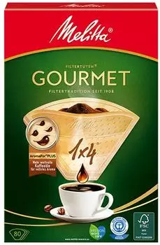 Melitta 1x4 Gourmet Mild Kaffeefilter naturbraun 80 St.