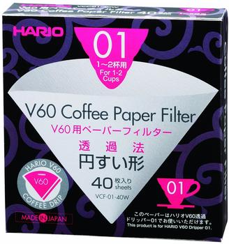 Hario V60 Filter Paper VCF-01-100M weiß 1x40