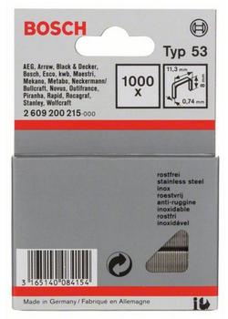 BOSCH ACCESSORIES Feindrahtklammer Typ 53, 11,4 x 0,74 x 8 mm, 1000 St&uuml;ck, aus rostfreiem Stahl 100