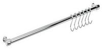 Verchromte Stange 60 Cm + 6 Lonardo S-f&ouml;rmige Chromhaken
