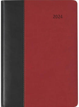 Alpha Edition Buchkalender Premium Fire Schwarz Rot 2024 A5
