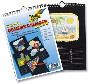 Folia Bastelkalender jahresunabhängig zum Selbstgestalten schwarz A4