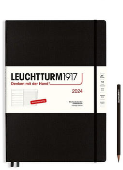 Leuchtturm1917 Kalender & Notizbuch 2024 Master A4+ Hardcover Schwarz liniert (367693)