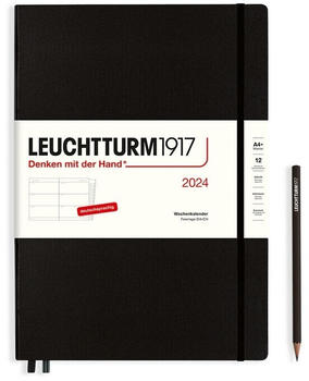 Leuchtturm1917 Wochenkalender 2024 Master A4+ Hardcover Schwarz (367605)