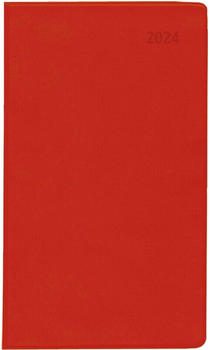Zettler Taschenplaner 510 2024 9,5x16cm 1 Monat/2 Seiten Leporello rot (609968)