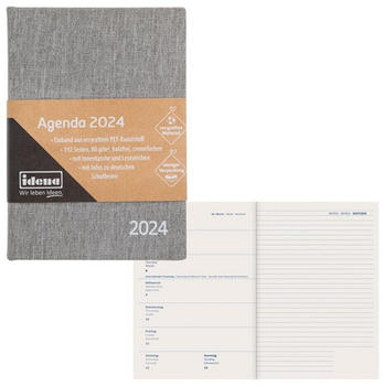 Idena Terminkalender 2024 A6 anthrazitgrau (11059)