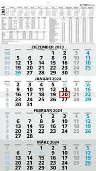 Zettler 4-Monatskalender blau 2024