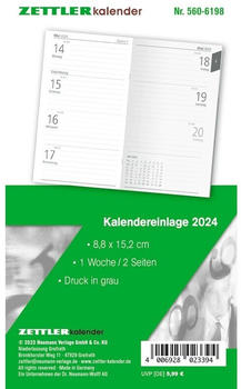 Zettler Kalender-Ersatzeinlage 2024 Typ 560 8,8x15,2 cm