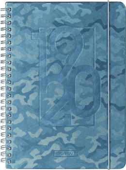 Brunnen Schülerkalender Ringbuch mit Gummizug A5 2019/2020 Camouflage grau