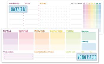 Häfft Tischkalender 4250-9 gp Rainbow 1 Woche auf 1 Seite Block quer jahresunabhängig